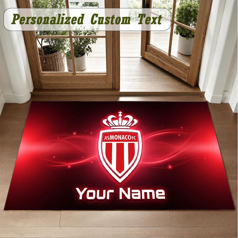 Crystal Velvet Square Rug Custom NameMonaco FC Pattern Non Slip Home Floor Decor Rug