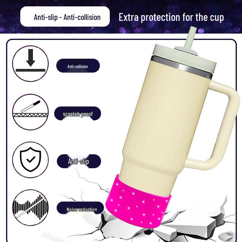 Thickened Silicone Thermos Cup Sleeve: Outdoor Sports Water Bottle Protection, Wear-Resistant and Insulating.