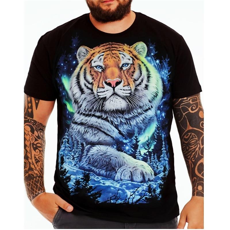 Men's Plus Size T Shirt Tee Big and Tall Graphic Crew Neck Print Short Sleeve Spring & Summer Fashion Streetwear Basic Comfortable Casual Sports Tops