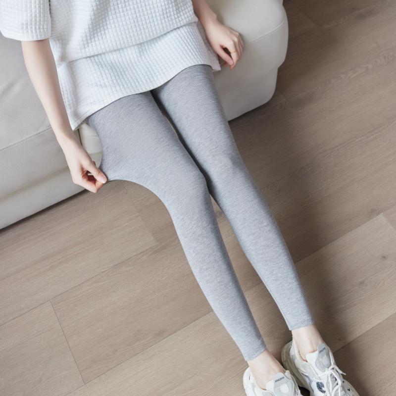Women's Modal High-Waisted Leggings, Nine-Tenths Length, Skinny Fit, Plus Size, High Stretch, Slimming Yoga Pants for Spring/Summer.