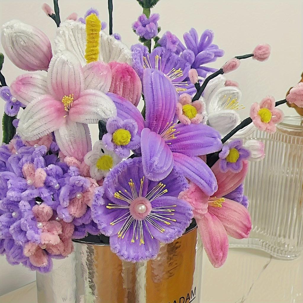 Pipe Cleaners Set Crafts Furry Chenille Stems Twist Stick DIY Arts Crafts Home Decoration Flower Bouquet Leaf Stem Handicrafts