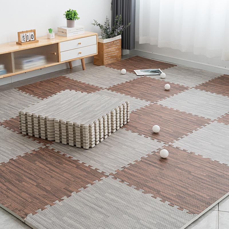 Wood Grain Foam Interlocking Crawling Mat for Children - Thickened Tatami Carpet for Home Use
