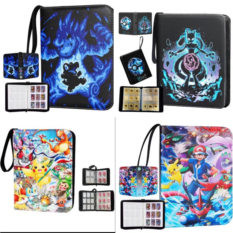 Kartenalbum Pikachu Kollektionsbuch 4-Taschen 9-Taschen Leder Reißverschluss Ordner