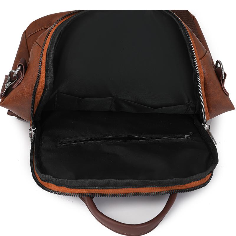 Weicher Lederrucksack Damen Große Kapazität Preppy Rucksack Verschleißfest Leichte Reisetasche