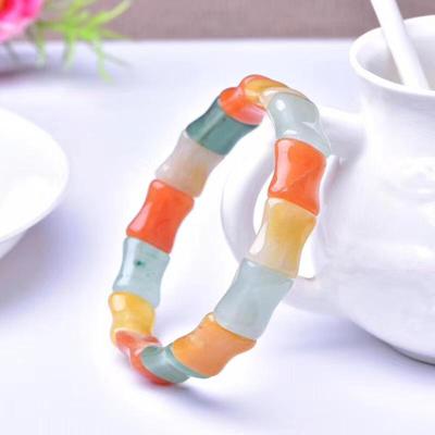 Fashion Multi-treasure Bamboo Hand Brand Multi-colored Jade Bracelet Fashion Jewelry Men and Women Bracelet Gifts