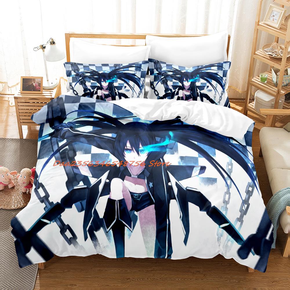 Black Rock Shooter Bedding Set Single Twin Full Queen King Size Bed Set Aldult Kid Bedroom Duvetcover Sets Anime Bed Sheet