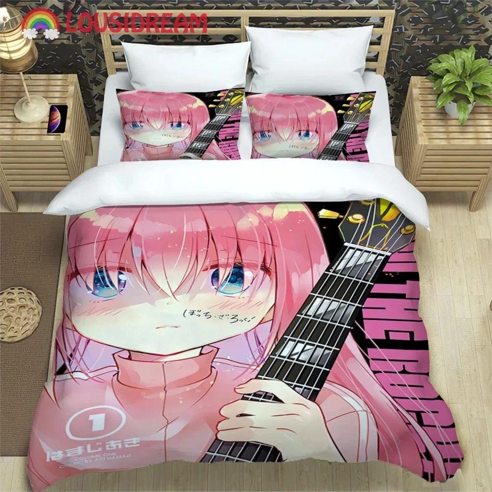 Comfortable Anime Print Bedding Set With Duvet Cover And Pillowcases King Queen Twin Sizes For All Ages