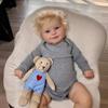 50 cm/20 tommer Reborn Baby Doll Blondt hår Silikon Vinyl Ferdig 3D malt Hudårer Kunstsamling Dukkegave