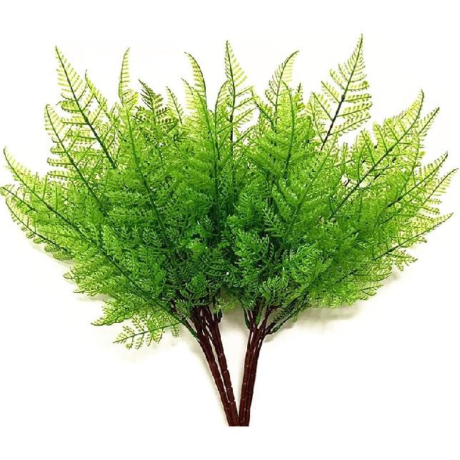 PASYOU Fake Leaves Plants for Christmas Decor, Gold Artificial Shrubs Grass Foliage Plastic Bulk Leaf Indoor Outdoor Home Garden Party Hotel Verandah