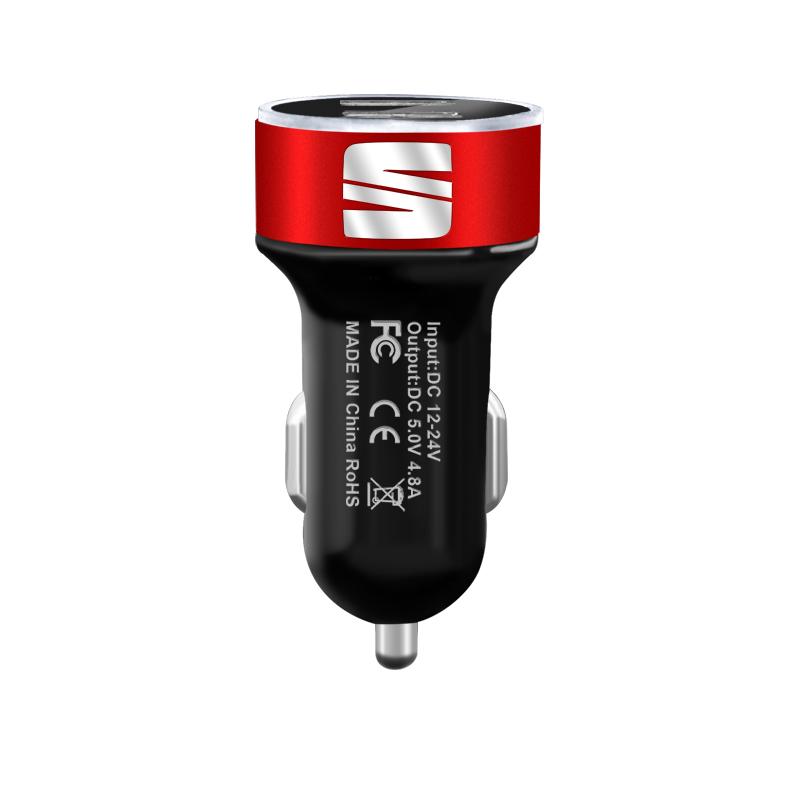 Car Charger 2 USB Ports Fast Charging Digital Display Car Accessories For SEAT Arona Ateca Tarraco Minimo IBL EL-BORN LEON