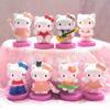 Hello Kitty Mini Figures Set Eight Piece Cute Cartoon Kt Miniatures Cake Toppers Gift