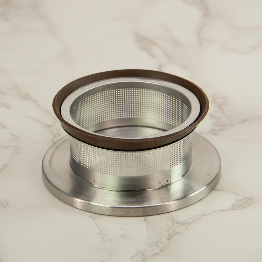 TOKITIME Heat-Resistant Glass Teapot, Pitcher, Water Bottle, Jug for Barley Tea, Black Tea, Juice, 304 Stainless Steel Strainer, with Handle,