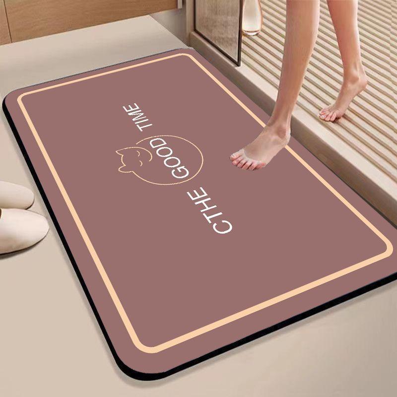 Modern Simple Diatom Mud Floor Mat, Water-Absorbing Floor Mat At The Door Of The Bathroom, Dirt-Resistant, Quick-Drying And Easy-To-Take-Care Floor