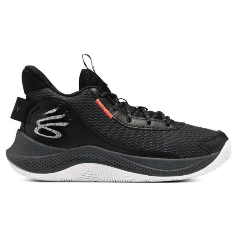 Under Armour Curry 3 Z7 Round Toe Lace Up Wear Resistant Breathable Mid Top Basketball Shoes Men Gray 3026622-100