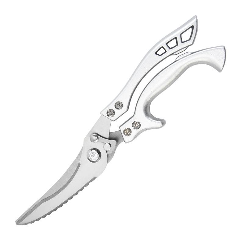 Heavy-Duty Stainless Steel Chicken Bone Scissors with Aluminum Handle, Multipurpose Kitchen and Household Use
