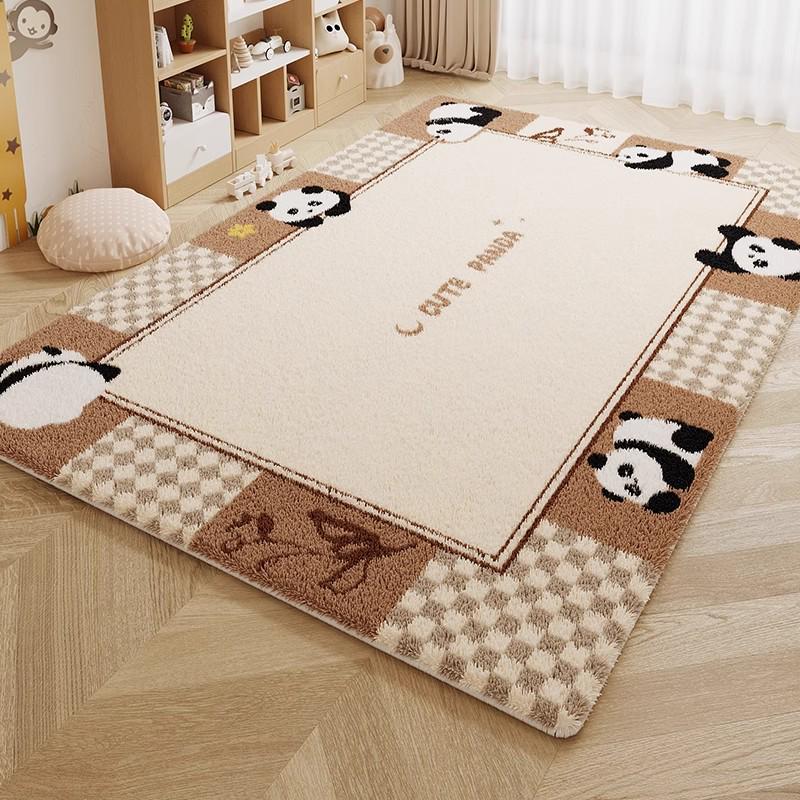 Cartoon Style Luxury Faux Cashmere Children's Floor Mat