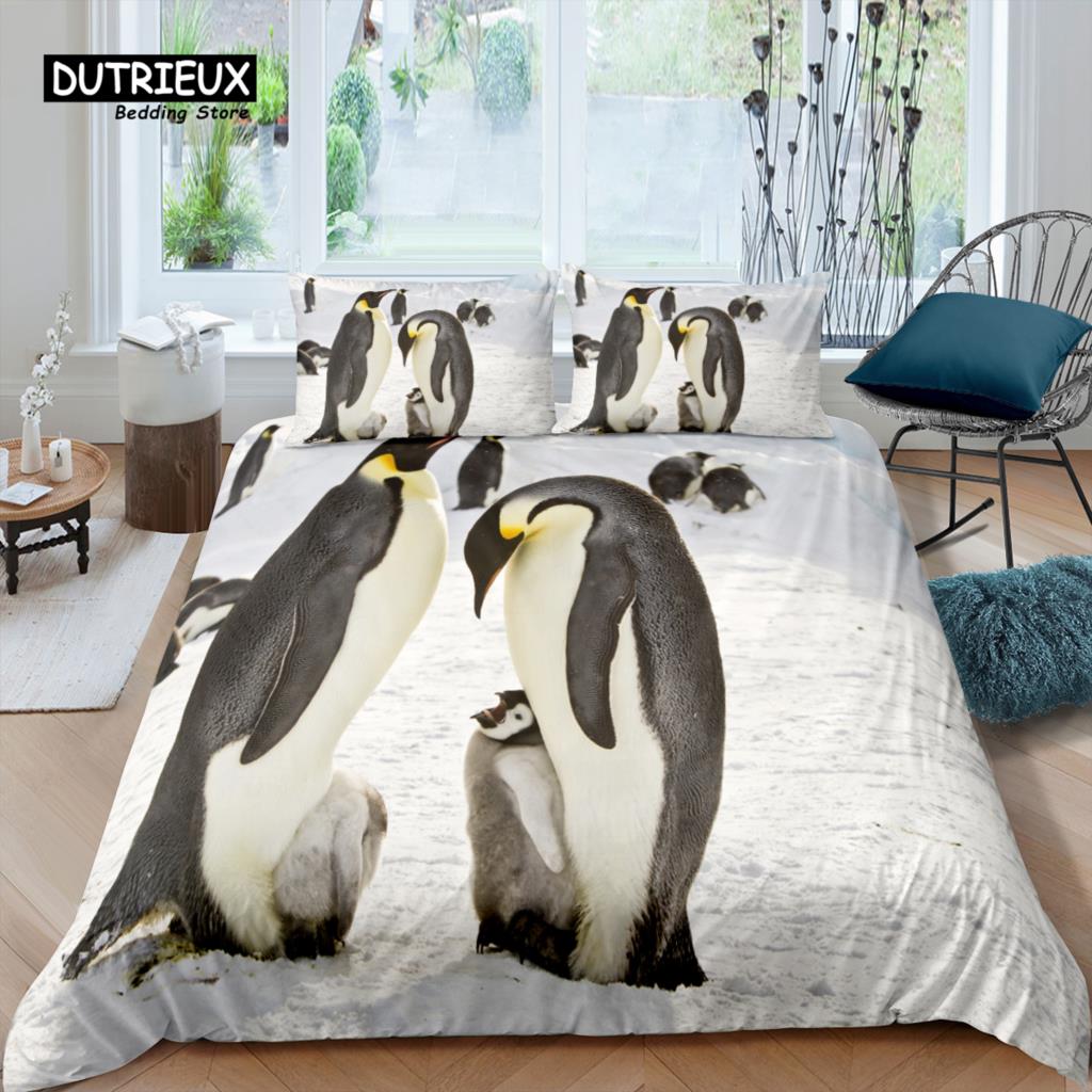 Home Living Luxus 3D Pinguin Bettwäsche Set Bettbezug Set Kissenbezug Kinder Bettwäsche Set Queen und King EU/US/AU/UK Größe