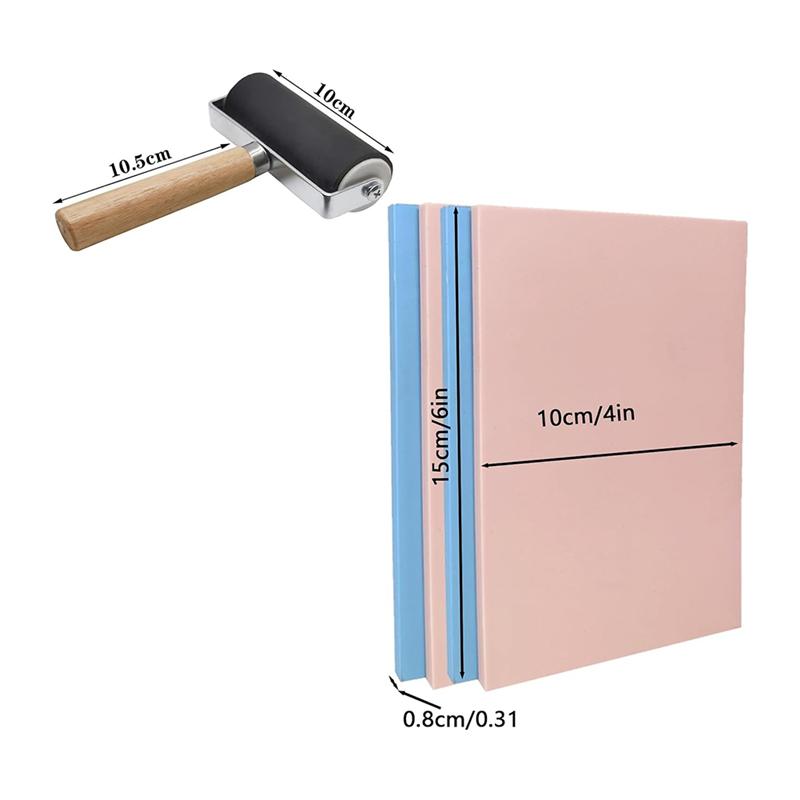 M-Modern-15Pack Rubber Block Stamp Carving Blocks Soft With Cutter Tools And Rubber Brayer Roller For Printmaking And More Craft