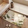 New Chinese-Style Flower Diatom Mud Floor Mat, Toilet Cushion, Door-To-Door Bathroom Quick-Drying Toilet Door Mat