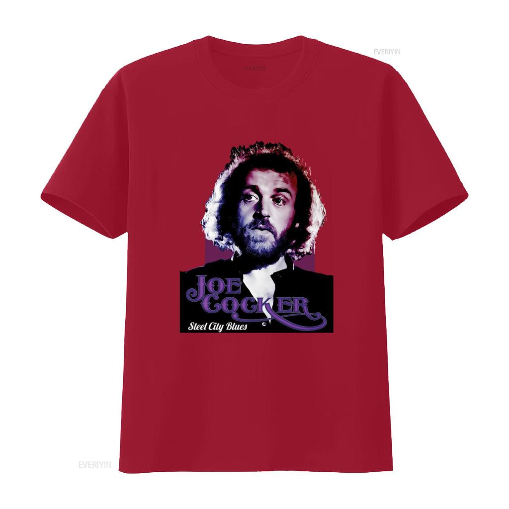 Joe Cocker Steel City Blues T Shirt 100 Cotton Sizes for Men and Women Vintage Washed Stylish Streetwear Versatile Homme