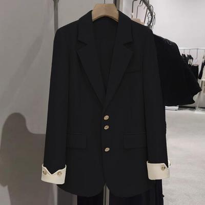 Women's Casual Blazer Office Lady Commuter Suit Lapel Collar Jacket Loose Fit Fashion Daily Wear Coat for Spring Autumn