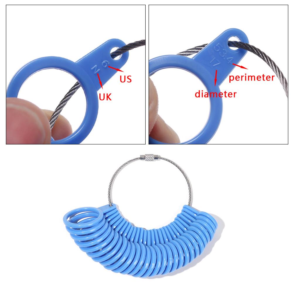 Plastic Generic US/UK Jewelry Size Ring Finger Sizer Gauge Tool Jewelry Measurement Loop Jeweler