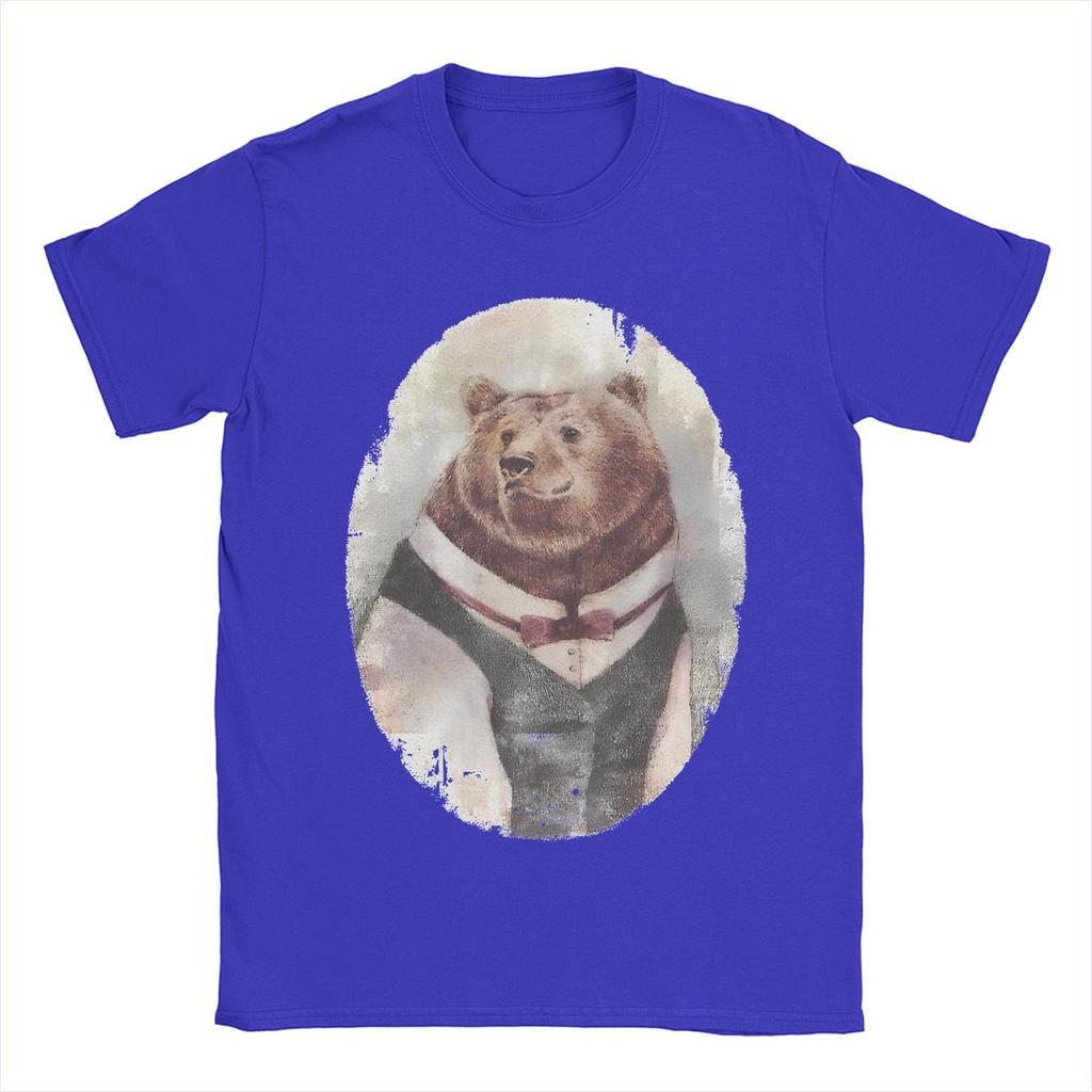 Herren Damen Gentleman B-Bär T-Shirt Baumwolle Bedrucktes T-Shirt Cartoon Top Kleidung