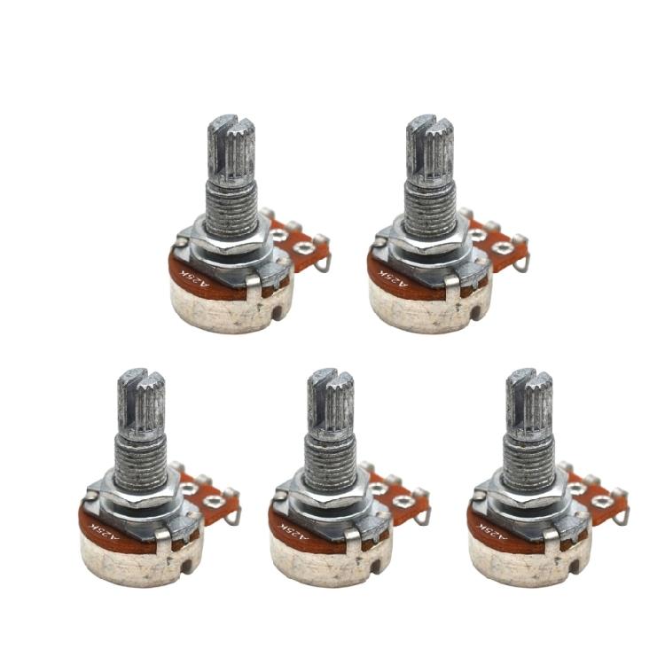 5Pcs 25K A/B 18mm Pots Shaft Guitar Potentiometers Replacement Volumes Tone Guitar Pot Electric Guitars Control Pot