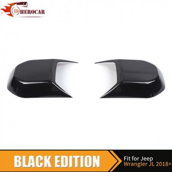 2PCS Front Bumper Trim Cover Gloss Black Exterior For Jeep Wrangler JL JT 2018+