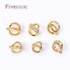 18K Real Gold Plated Pearl Enhancer Clips Pendant Bail Connector Clasps Fittings For DIY Necklace Bracelet Jewelry Making