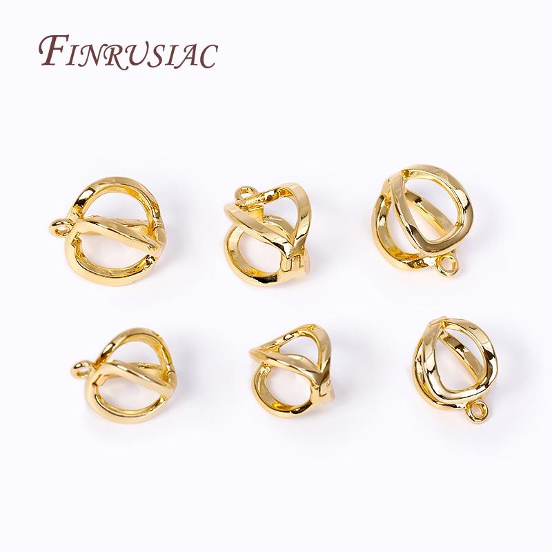 18K Real Gold Plated Pearl Enhancer Clips Pendant Bail Connector Clasps Fittings For DIY Necklace Bracelet Jewelry Making