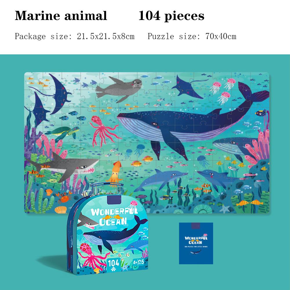 Dinosaur Puzzles For Kids Cartoon Floor Puzzles With Carrying Box Preschool Learning Educational Toys Gifts For Boys Girls