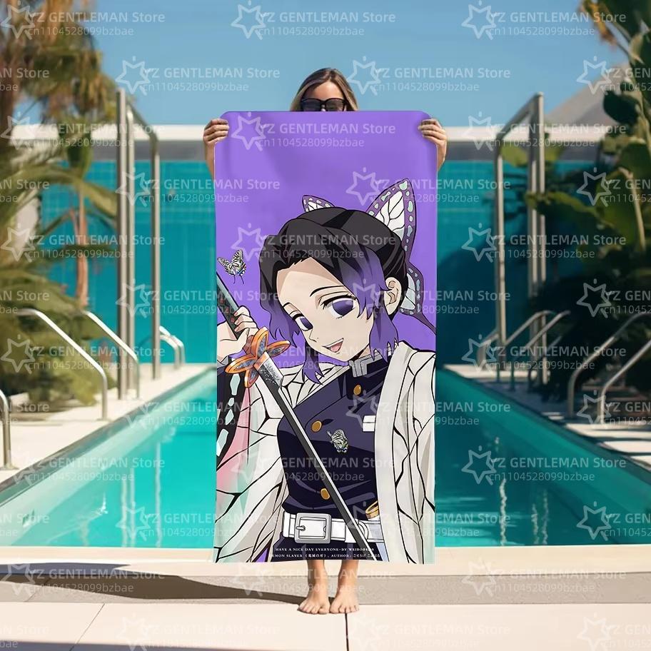 Beach Towels Demon Slayer Bathroom For Bath Sauna Personal Care Large Bath Towel Turban for Hair Drying Bathroom Set Accessories