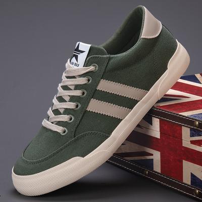 Fashion Hot Retro Green Vulcanize Shoes Men Breathable Leisure Shoes For Men Lightweight Flat Casual Canvas Sneaker Men Zapatos De Lona