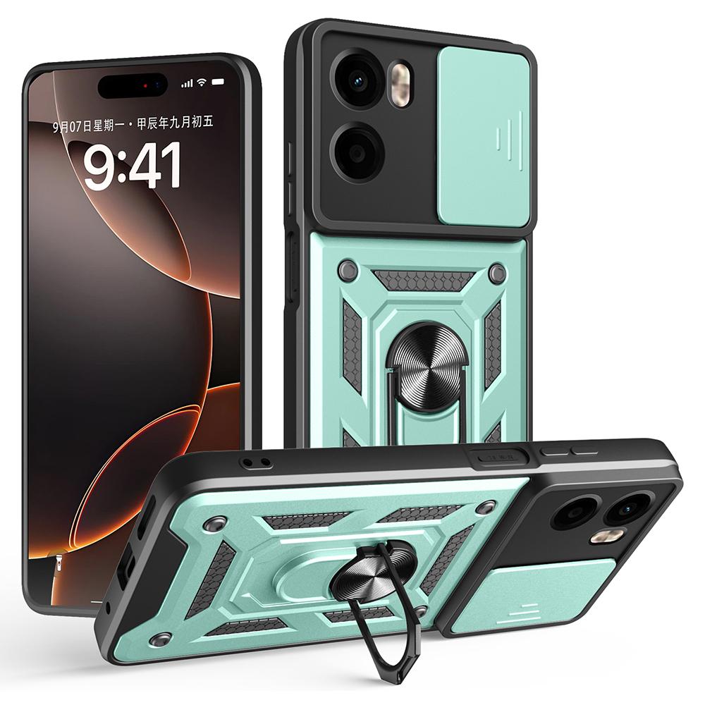 AMORUS For Motorola Moto G05 4G Case Kickstand PC+TPU Phone Cover with Camera Lens Slider