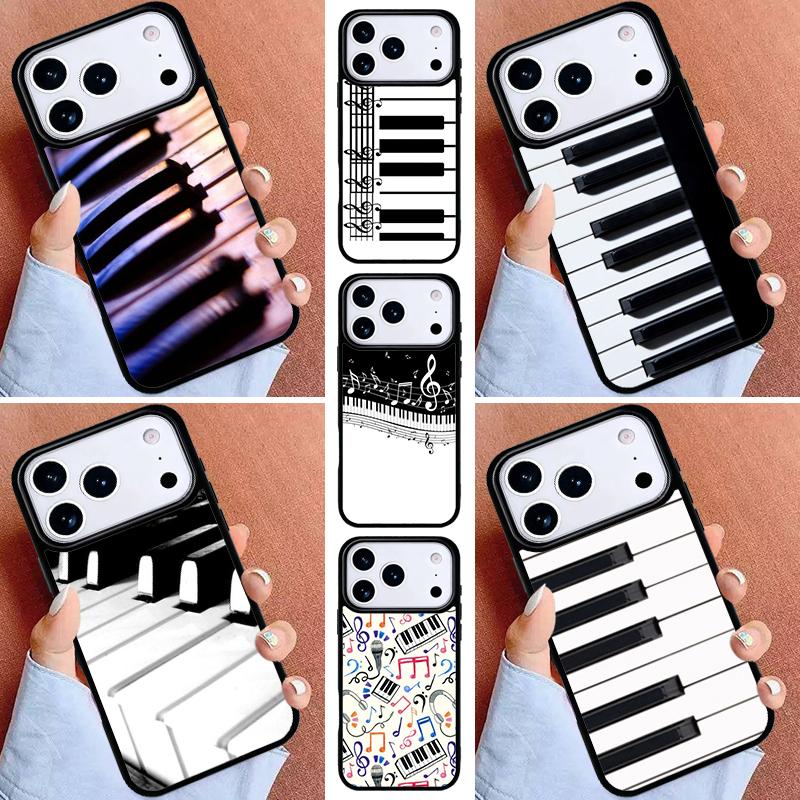 Piano Keys Vintage Music Notes Phone Case for iPhone 17ProMax 12 13 14 15 16e 17 Pro Max Plus Air Cover