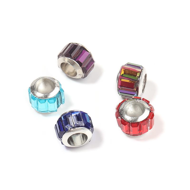 20pcs Resin Beads Diamond Shape Big Hole Round Loose Spacer Beads For DIY Jewelry Making Bracelets Necklace Earrings Accessories