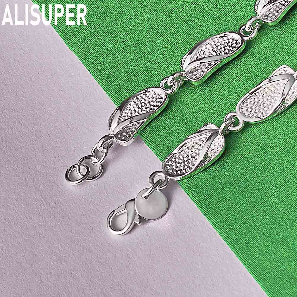 925 Sterling Silver Minimalist Flip-Flops Bracelet - Beautiful Gift Jewelry