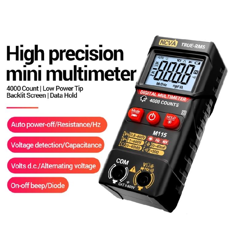 M115 Digital Multimeter Voltage Tester 4000 Counts Multifunction NCV Capacitance Diode Resistance Testing Tool