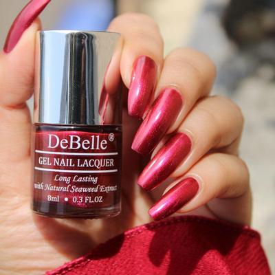 Gel Maroon Lak na nehty Deep Maroon Nail Paint(Antares), 8 ml - Třpytivý finish Obohacený o přírodní extrakt z mořských řas, bez krutosti, bez toxických látek