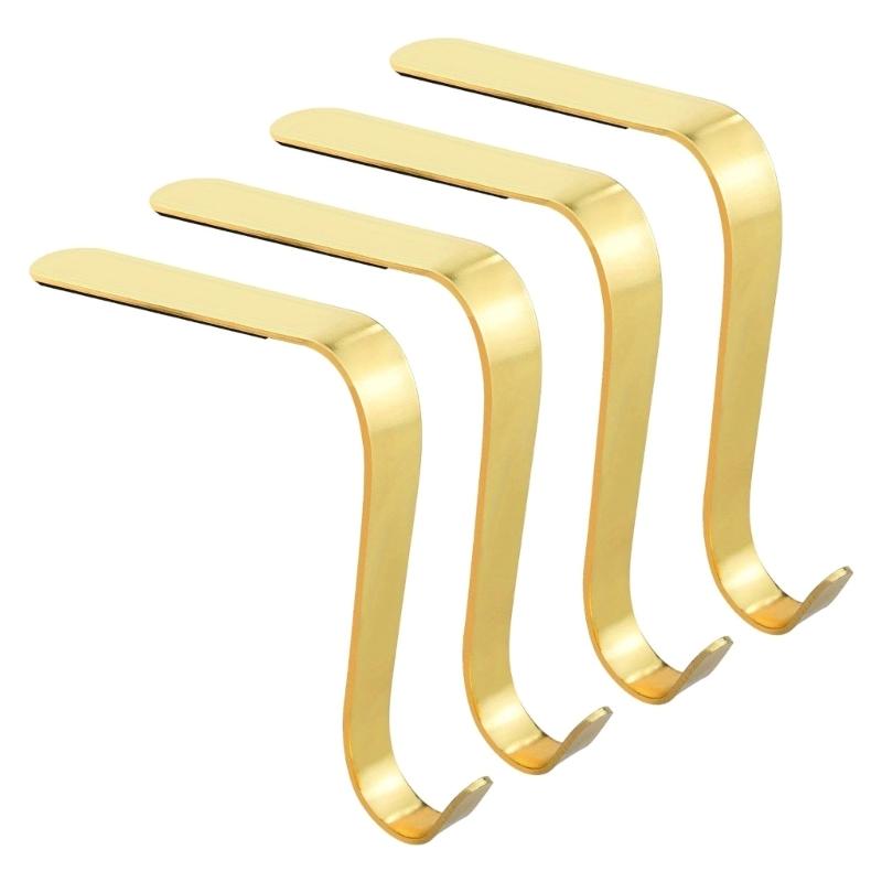 Pack of 4 Sturdy Metal Stocking Holders Home Accessoyr for Christmas Fireplaces Decoration and Holiday Mantels Hook