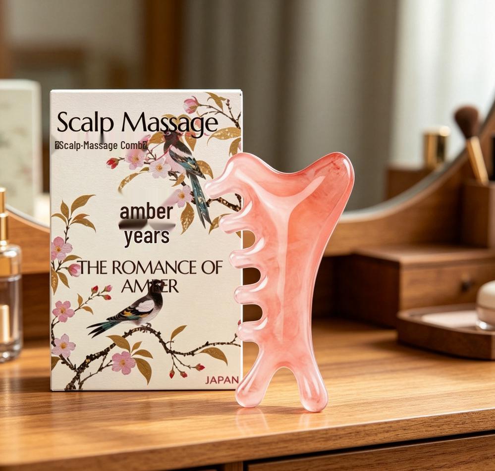 FUJINO Cherry Blossom Pink Multi-functional Scalp Massage & Gua Sha Comb