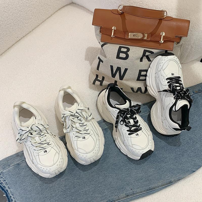 Small 6cm muffin sole heightening dad shoes women's 2025 spring new thick-soled casual versatile sports shoes