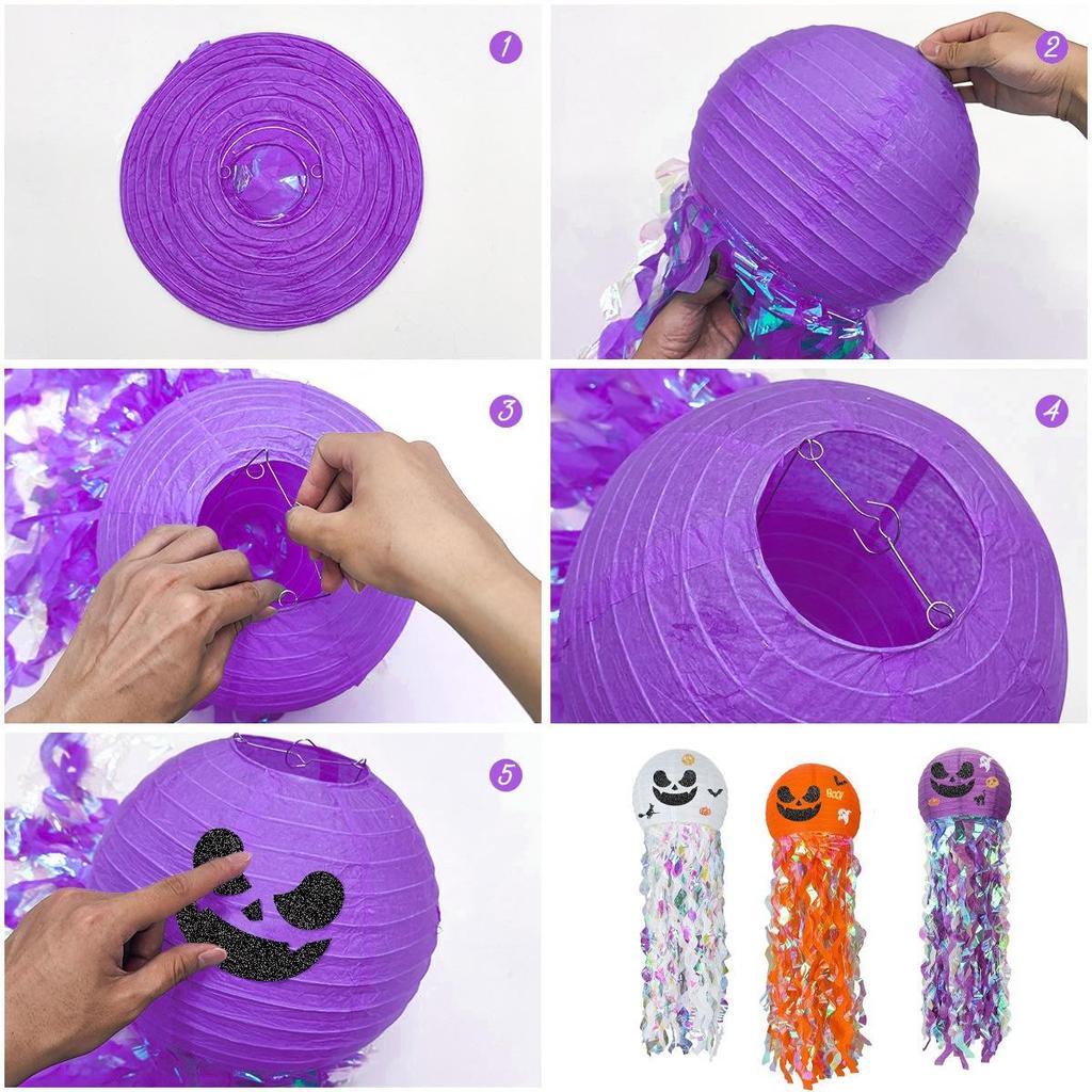 Jellyfish Pumpkin Halloween Paper Lantern Ghost Party Pumpkin Bat Trick or Treat Home Shop Decor Halloween Day