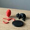Floating Cat Heart Balloon Figurine 3D Printed Cute Black Cat Statue Romantic Desktop Ornament for Living Room Bedroom Bookshelf Nightstand Decor