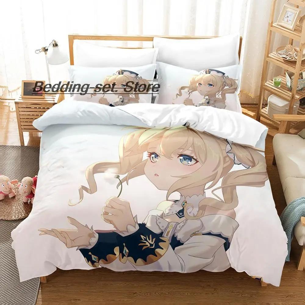Comfortable Anime Print Bedding Set With Duvet Cover And Pillowcases Single Twin Full Queen King Sizes For All Ages