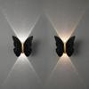 Solar Powered Lamp Butterfly Shaped LED Outdoor Wall Light Waterproof Beautiful Decoration Courtyard Garden Wall Energy Saving