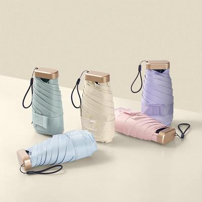 40% Rabatt Damen Leichter Schwarzer Kleber Sonnenschirm: Verdicktes, Kompaktes Fünffach-Design, Kundenspezifisches Logo verfügbar.