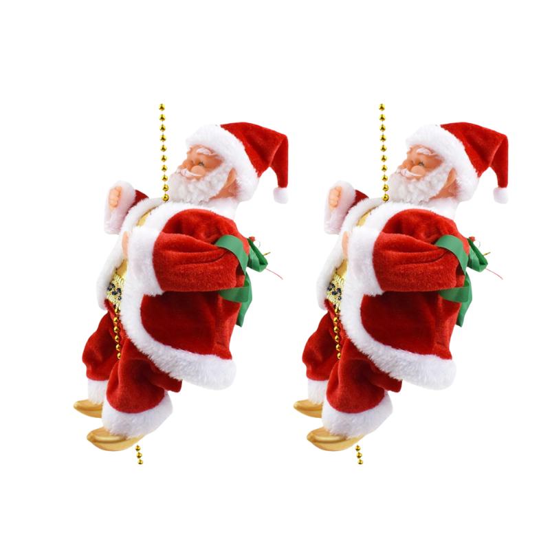 Santa Claus Electric Toys Santa Claus Climbing Beads Christmas Doll Climb Up And Down Battery Operated Christmas Decor Ornament