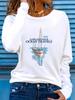 Sailboat Print Round Neck T-Shirt Casual Long Sleeve Tees Tops for All Seasons Women's Graphic Gothic T Shirt Clothes Female 90s